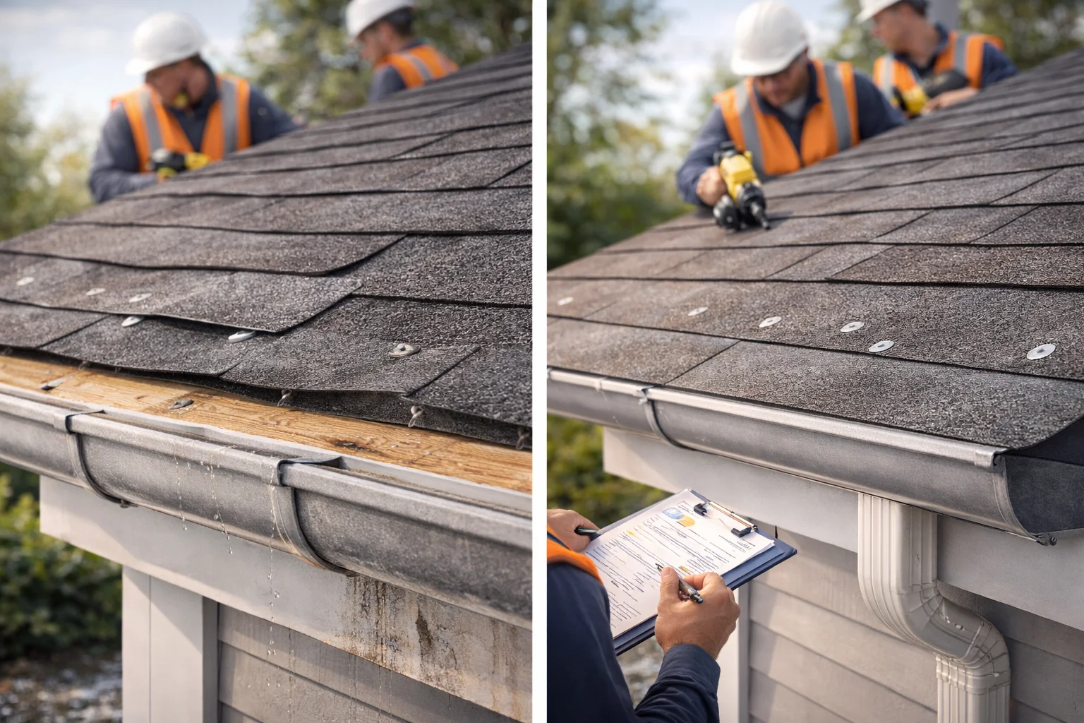 Proper vs improper shingle nailing