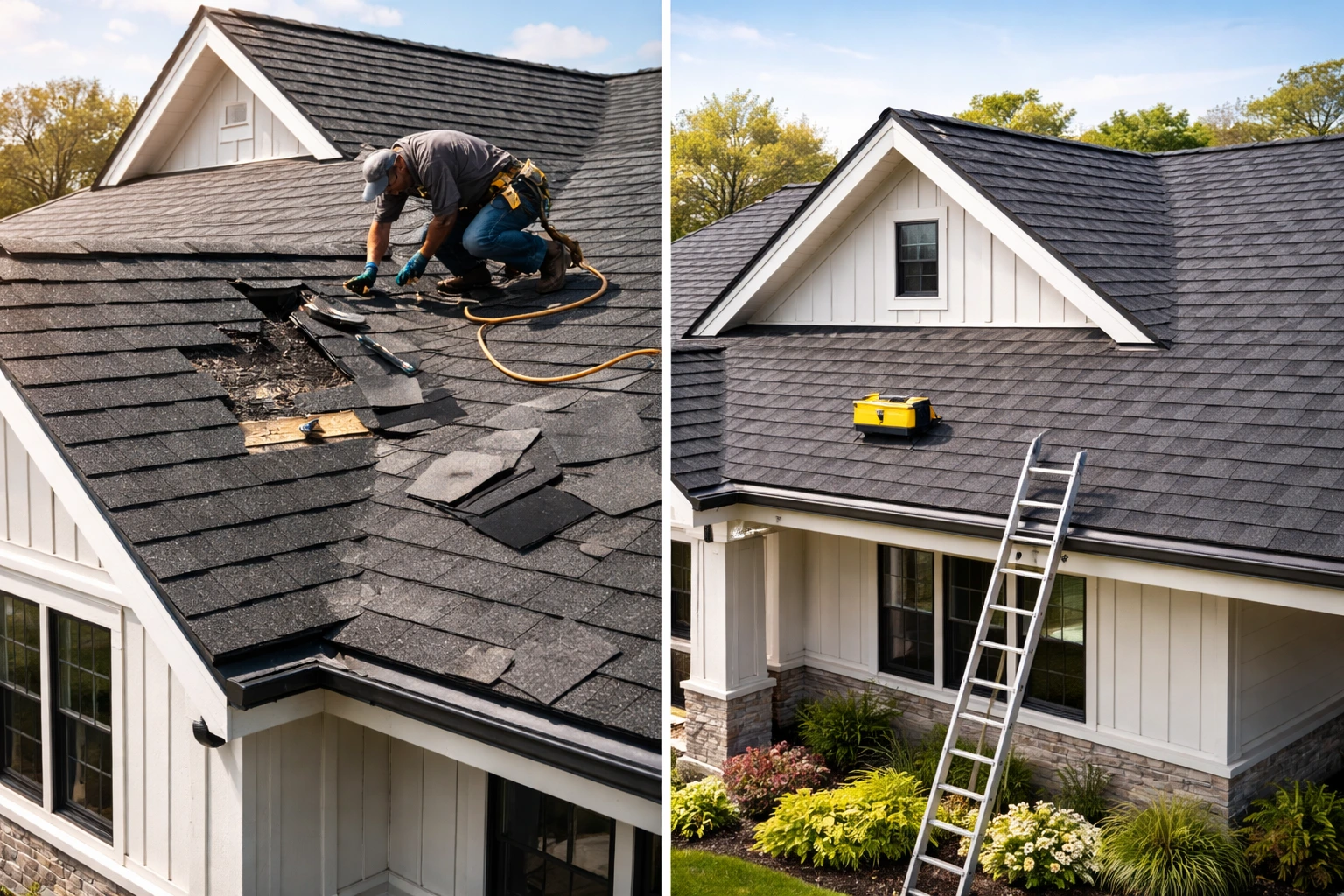 Roof repair vs. replacement comparison