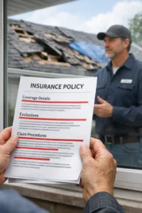 Storm damage and insurance claim details