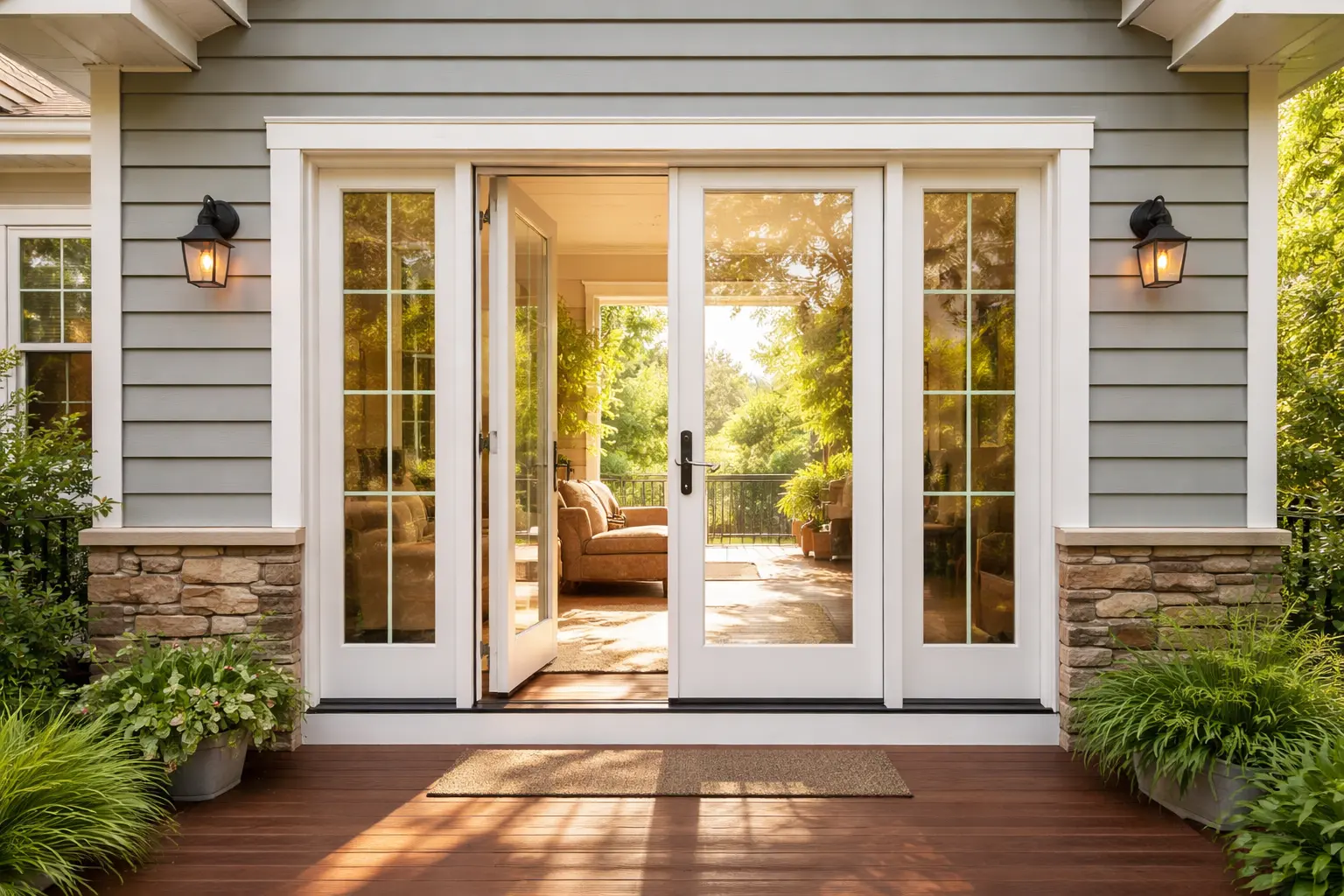Inviting home with French patio doors