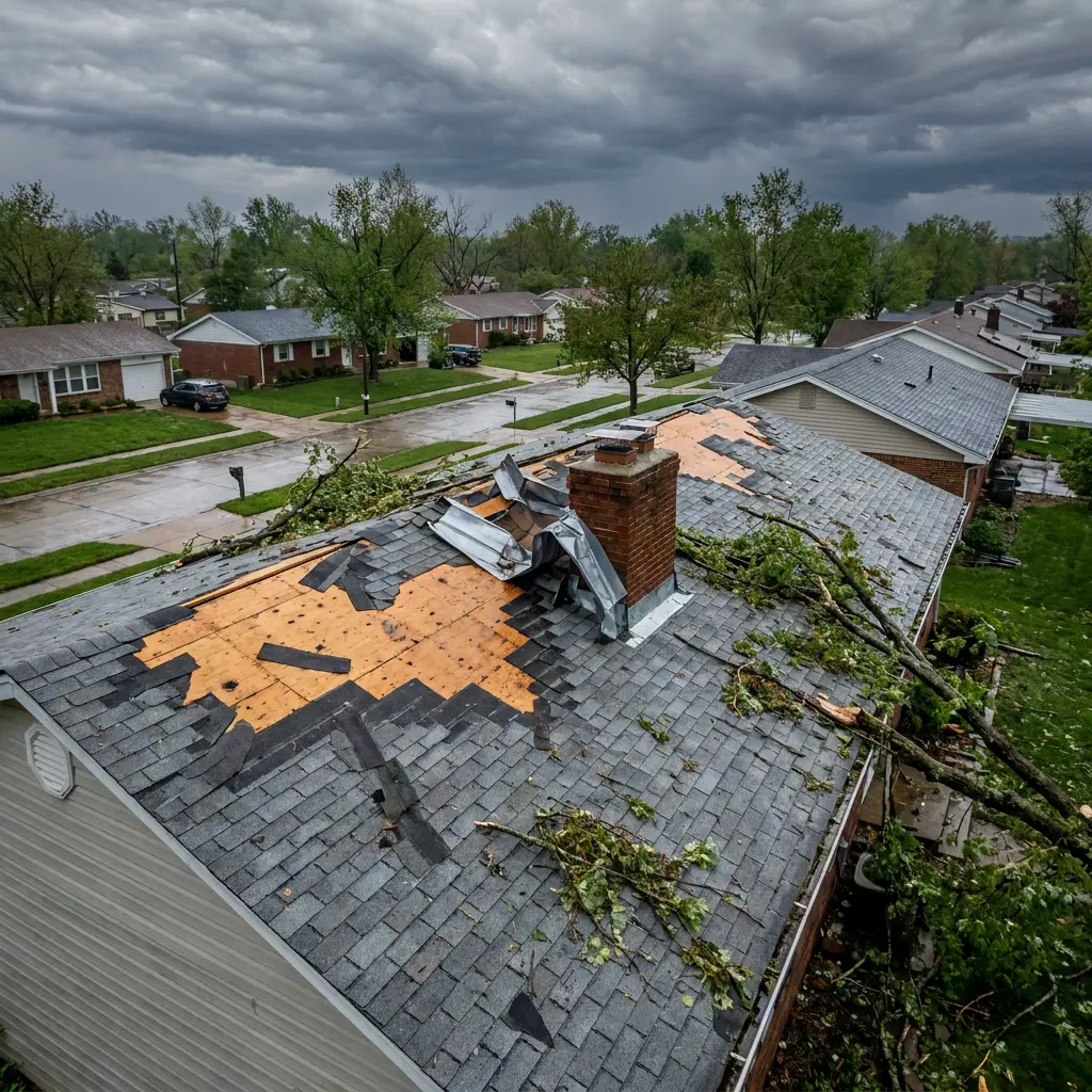 Hail damaged roof