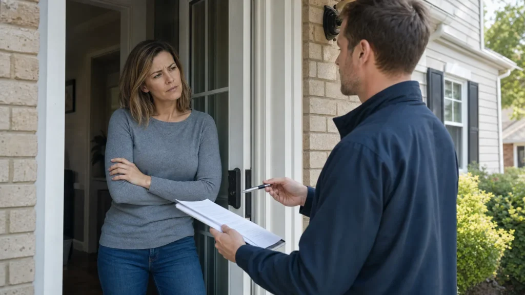 Homeowner with salesperson